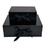 Black A4 Deep Magnetic Gift Boxes With Ribbon Wholesale