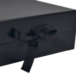 Black A4 Deep Magnetic Gift Packaging Boxes With Ribbon