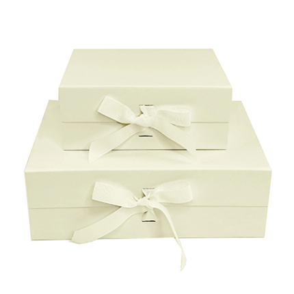 Ivory A4 Deep Magnetic Gift Boxes With Ribbon Wholesale