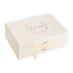 Ivory A4 Deep Magnetic Gift Boxes With Ribbon With Logo