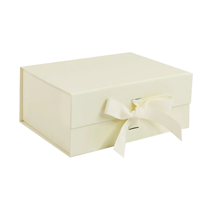 Ivory A5 Deep Magnetic Gift Boxes With Ribbon