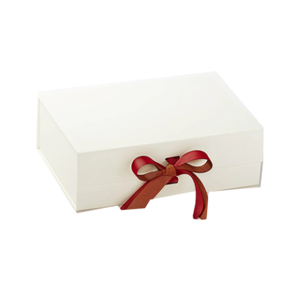 Ivory A5 Deep Magnetic Gift Boxes With Ribbon Wholesale