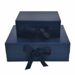 Navy Blue A4 Deep Magnetic Gift Boxes With Ribbon Wholesale