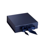 Navy Blue A4 Deep Magnetic Gift Boxes With Ribbon With Logo