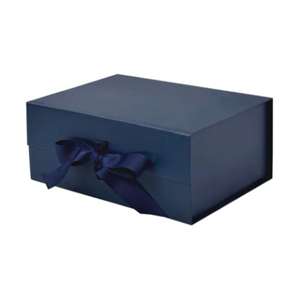 Navy Blue A5 Deep Magnetic Gift Boxes With Ribbon