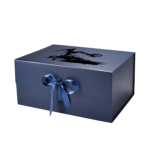 Navy Blue A5 Deep Magnetic Gift Boxes With Ribbon With Logo