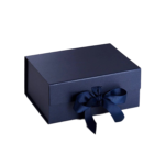 Navy Blue A5 Deep Magnetic Gift Packaging Boxes With Ribbon