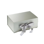 Pearl Silver A5 Deep Magnetic Gift Boxes With Ribbon