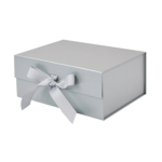 Pearl Silver A5 Deep Magnetic Gift Boxes With Ribbon Wholesale