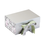 Pearl Silver A5 Deep Magnetic Gift Packaging Boxes With Ribbon