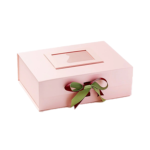 Powder Pink A4 Deep Magnetic Gift Boxes With Ribbon