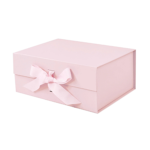 Powder Pink A5 Magnetic Gift Packaging Boxes With Ribbon