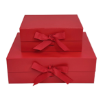 Red A4 Deep Magnetic Gift Boxes With Ribbon