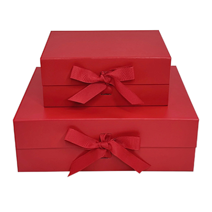 Red A4 Deep Magnetic Gift Boxes With Ribbon