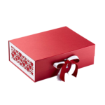 Red A4 Deep Magnetic Gift Packaging Boxes With Ribbon