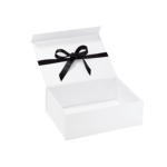 White A4 Shallow Magnetic Gift Boxes With Ribbon