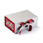 White A5 Deep Magnetic Gift Boxes With Ribbon