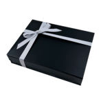 black a4 shallow magnetic gift boxes with logo