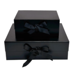 black medium square magnetic gift boxes with logo