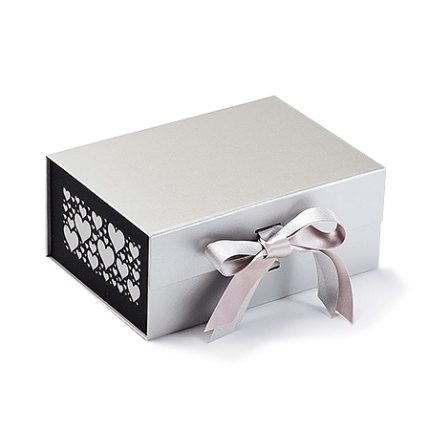 Custom White A5 Deep Magnetic Gift Boxes With Ribbon