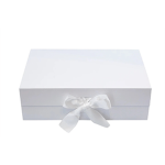 Custom White Large Square Magnetic Gift Boxes With Ribbon Wholesale